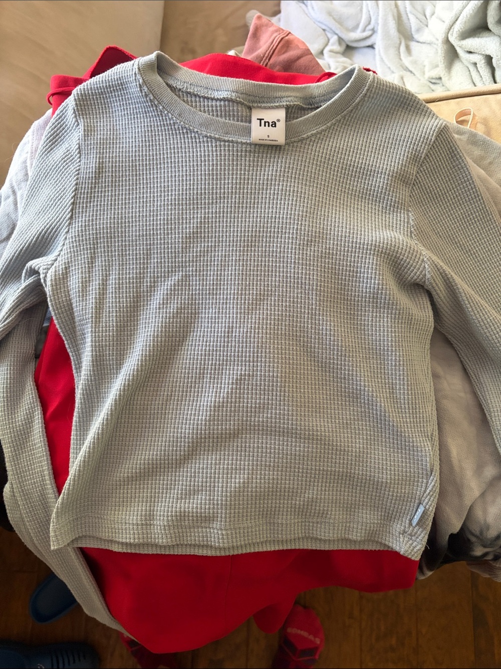 aritzia tna powder blue long sleeve size small